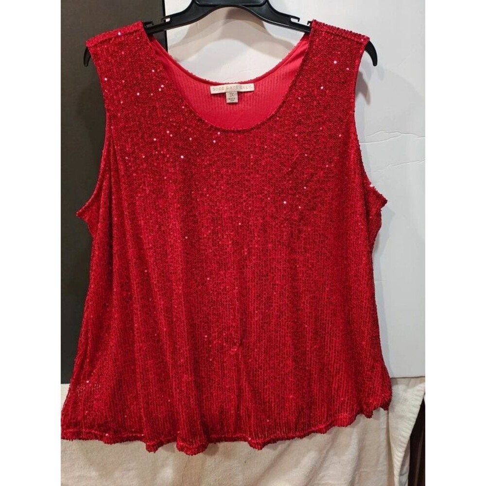 Good Days Only red sequin sleeveless tank top size 3X
